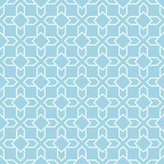 Light blue geometric ornament. Seamless pattern