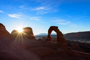 Fototapeta na wymiar Arches national park, Delicate arch at sunrise