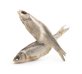 Dried fish isolated on white background