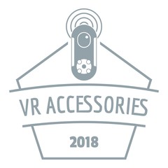 Naklejka premium Vr logo, simple gray style