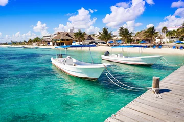 Abwaschbare Fototapete Karibik Strand von Puerto Morelos an der Riviera Maya