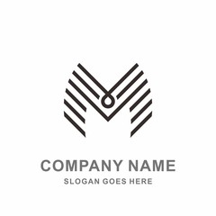 Monogram Letter M Geometric Square Circle Architecture Interior Construction Business Company Stock Vector Logo Design Template