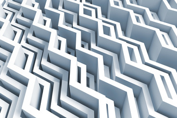 Geometric zig zag pattern background. 3D rendering