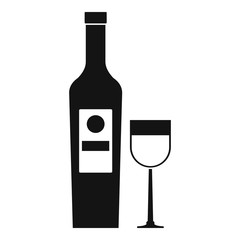 Wine icon, simple style