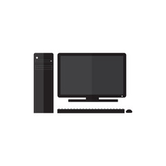 vector flat classic desktop computer icon