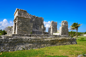 Fototapeta na wymiar Tulum Mayan city ruins in Riviera Maya
