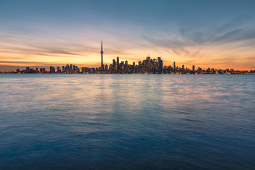 Toronto Skyline and Lake Ontario at Sunset, Canada