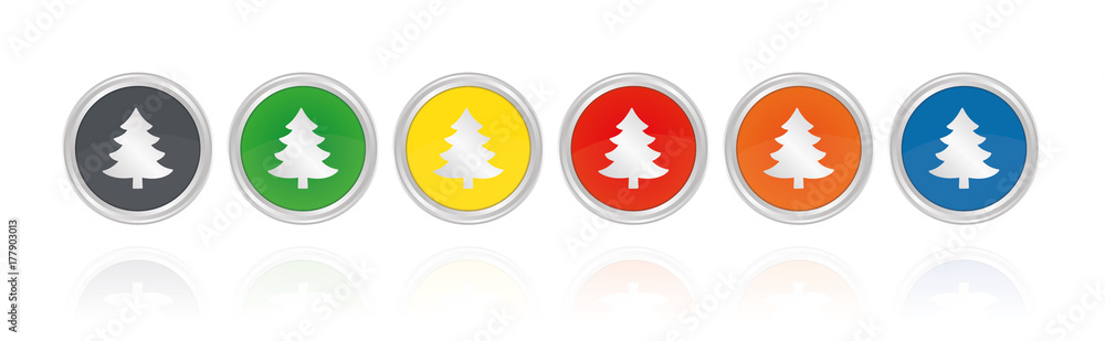 Poster tannenbaum - christbaum - silberne buttons