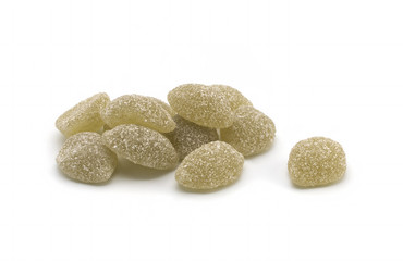 Colorful lollipops and different colored round candy