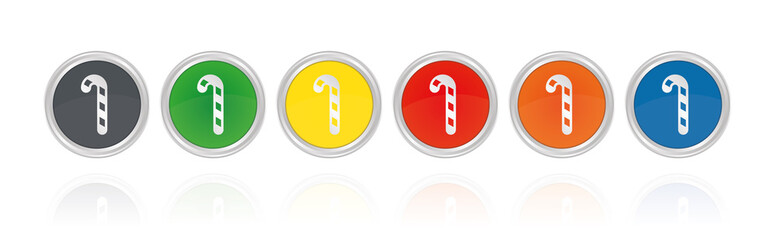 Zuckerstange - Weihnachten - Silberne Buttons
