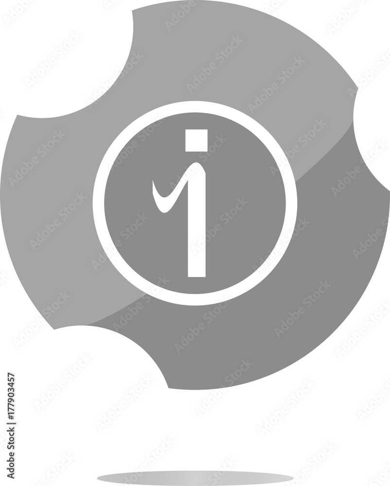 Aufkleber glossy web button with information sign. rounded shape icon