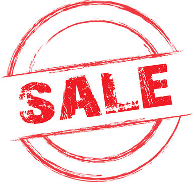 Stamp with word "sale", grunge style, on white background 