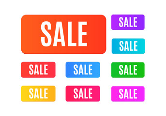 Set of sale tags. Colorful isolated stickers collection