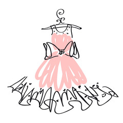wedding dress design, black and white,pink