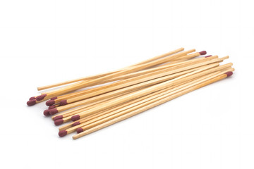 Matches for a fireplace on a white background