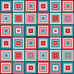 ethnic tribal square seamless pattern