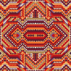 ethnic tribal seamless pattern in autumn colors