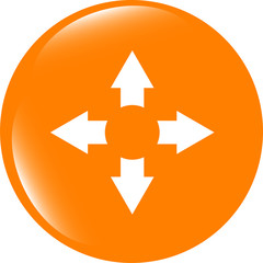 arrow set on web icon (button) . Trendy flat style sign isolated on white background