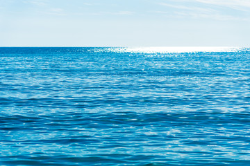 Beautiful sky and blue ocean or sea