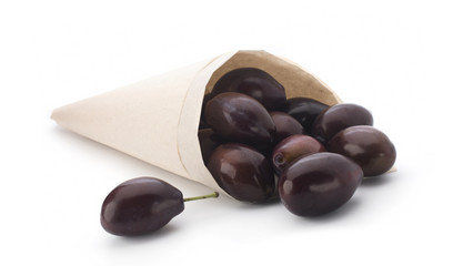 plums on white background