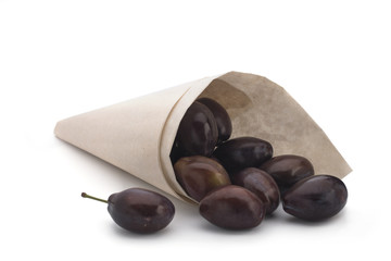 plums isolated on the white background