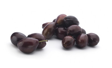 plums on white background