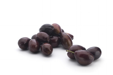 plums on white background