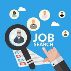 Job search magnifying concept for your design eps vector 10