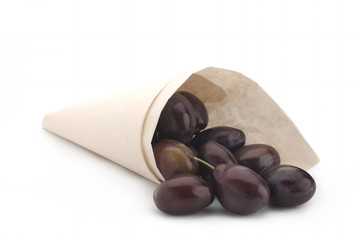 plums on white background