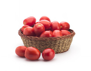 Basket with tomatoes