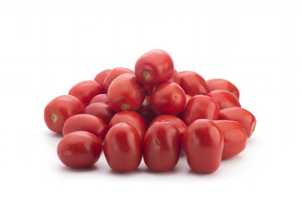 Red tomatoes for canning on white background