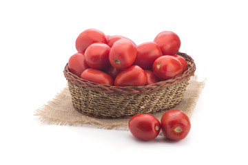 Basket with tomatoes