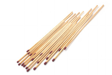 Wooden match close-up isolated on white background