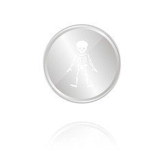 Skelett - Silber Münze mit Reflektion