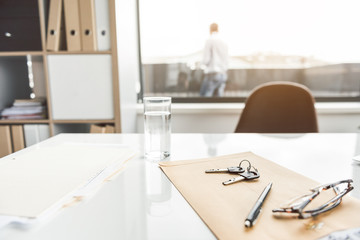 Some things on desk in office