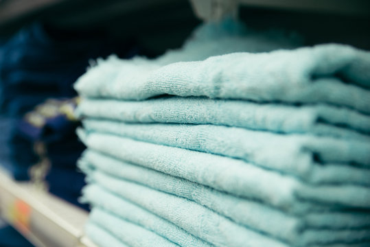 Clean new towels one on another