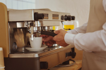 Close up of coffee being prepared