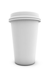 Coffee cup isolated on white background 3D render