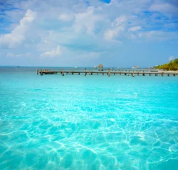 Fotobehang Isla Mujeres island Caribbean beach Mexico © lunamarina