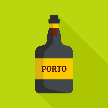 Port Wine Icon, Flat Style