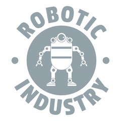 Robot machine logo, simple gray style