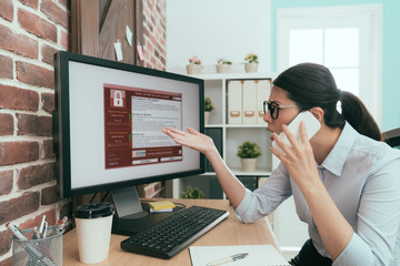 professional business woman using mobile phone