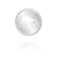 Nikolausmütze - Silber Münze mit Reflektion