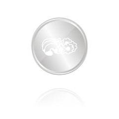 Plätzchen - Weihnachtsbäckerei - Silber Münze mit Reflektion