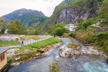 Waterfall in Geiranger, Norway