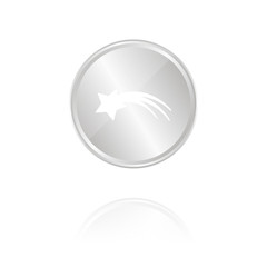 Sternschnuppe - Silber Münze mit Reflektion