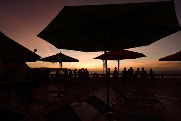 グアムのサンセット　シルエット