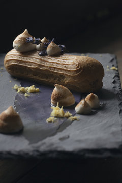 Lavender french eclair dessert plate