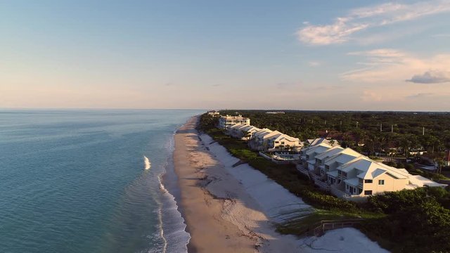 Vero Beach coastline in Treasure Coast, Florida. Aerial.