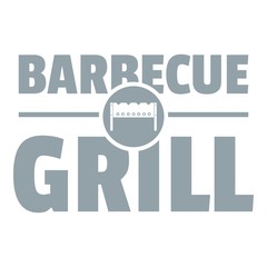Barbecue grill logo, simple gray style